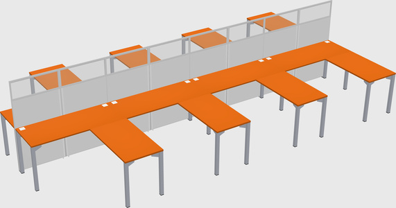 Shared l-shape cubicle