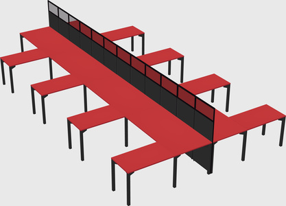 Shared l-shape cubicle