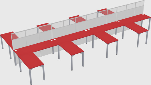 Shared l-shape cubicle
