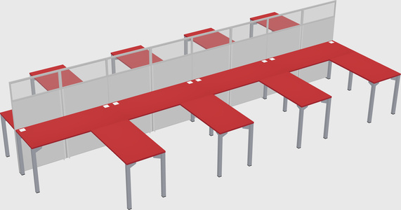 Shared l-shape cubicle