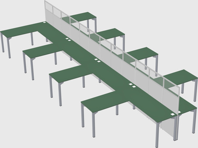 Shared l-shape cubicle