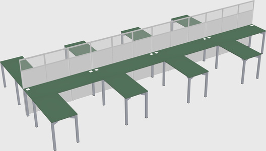 Shared l-shape cubicle