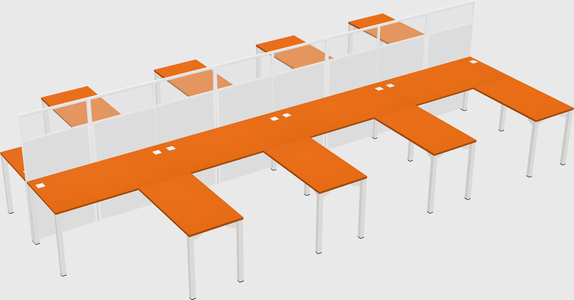 Shared l-shape cubicle