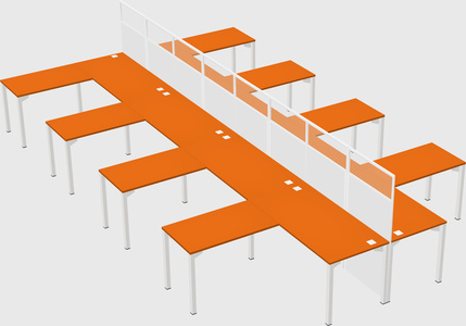 Shared l-shape cubicle