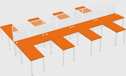 Shared l-shape cubicle