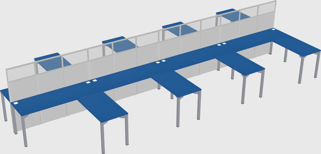 Shared l-shape cubicle