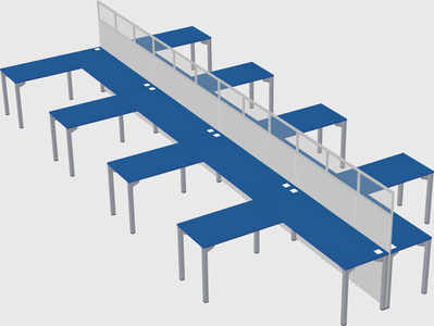 Shared l-shape cubicle