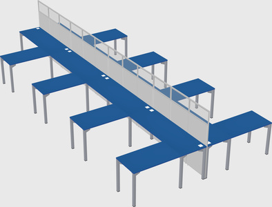 Shared l-shape cubicle