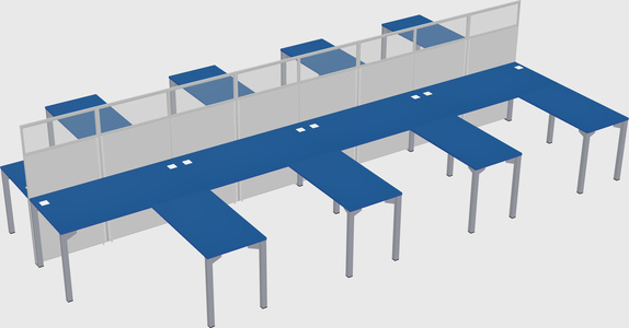 Shared l-shape cubicle