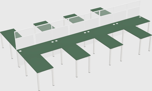 Shared l-shape cubicle