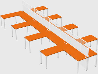Shared l-shape cubicle