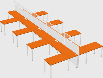 Shared l-shape cubicle