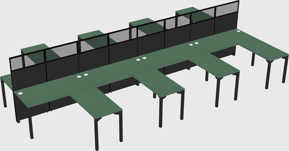 Shared l-shape cubicle
