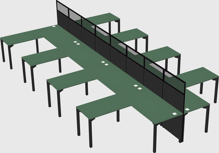 Shared l-shape cubicle