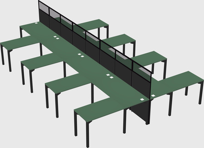 Shared l-shape cubicle