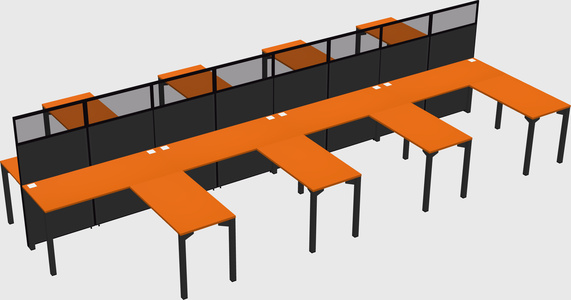 Shared l-shape cubicle