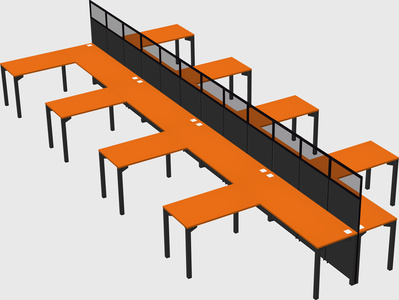 Shared l-shape cubicle