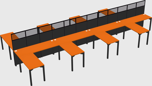 Shared l-shape cubicle