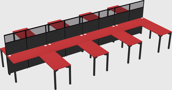 Shared l-shape cubicle