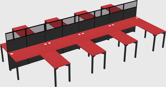 Shared l-shape cubicle