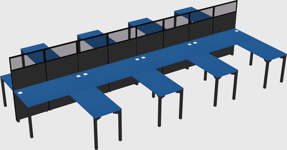 Shared l-shape cubicle