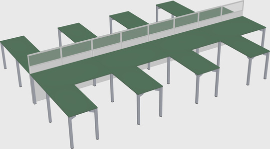 Shared l-shape cubicle