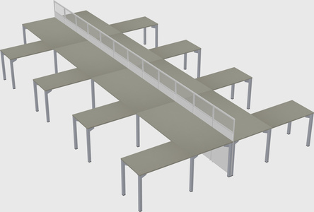 Shared l-shape cubicle