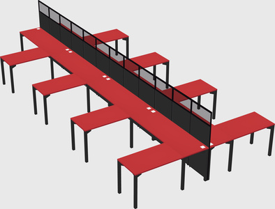 Shared l-shape cubicle