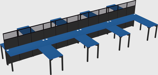 Shared l-shape cubicle