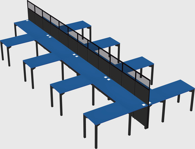 Shared l-shape cubicle