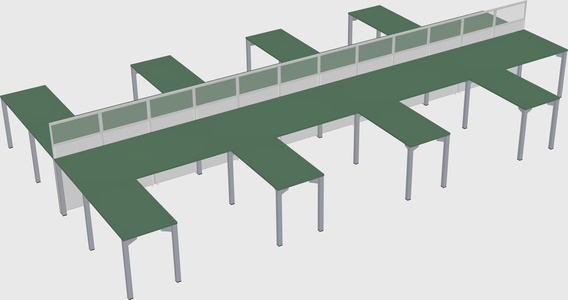 Shared l-shape cubicle