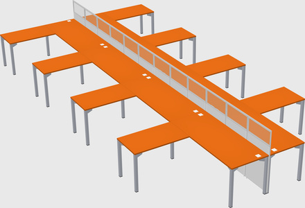 Shared l-shape cubicle