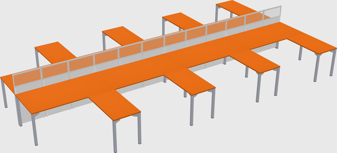 Shared l-shape cubicle
