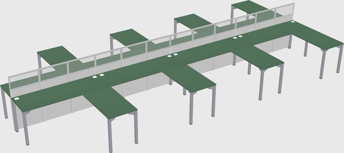 Shared l-shape cubicle