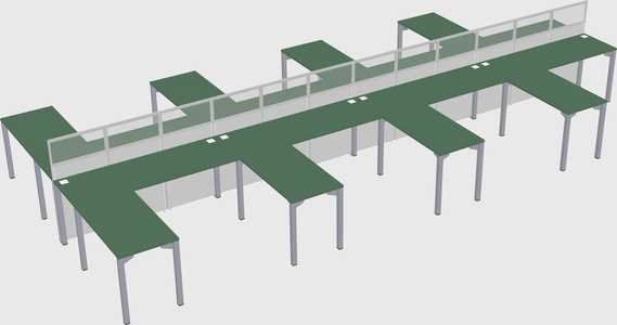 Shared l-shape cubicle