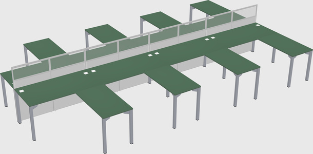 Shared l-shape cubicle