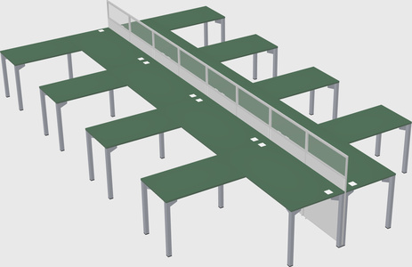 Shared l-shape cubicle