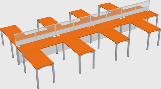 Shared l-shape cubicle