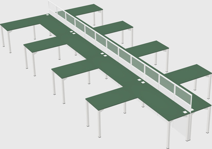 Shared l-shape cubicle