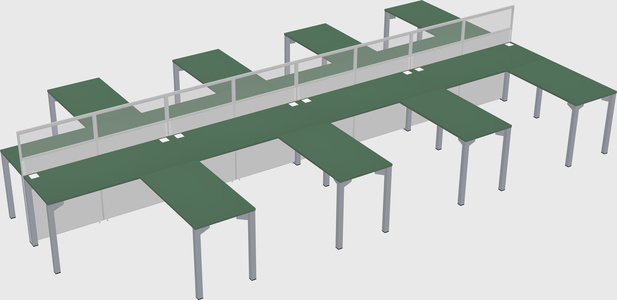 Shared l-shape cubicle
