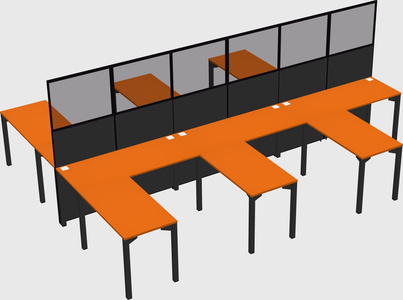 Shared l-shape cubicle
