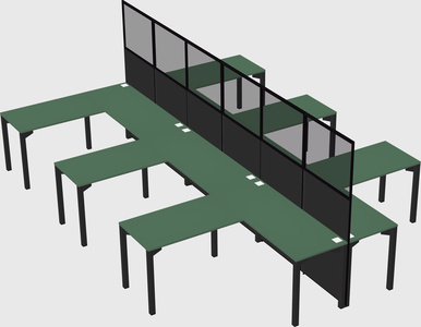 Shared l-shape cubicle
