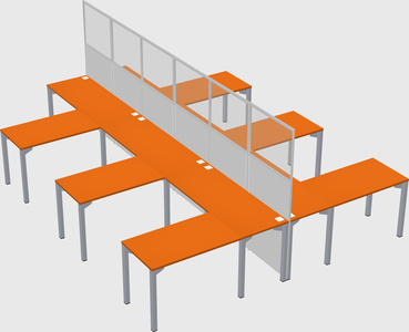 Shared l-shape cubicle