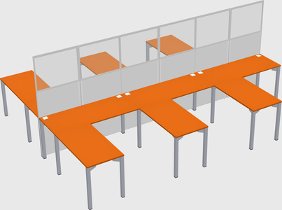 Shared l-shape cubicle