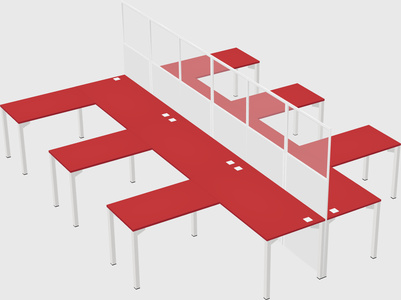 Shared l-shape cubicle