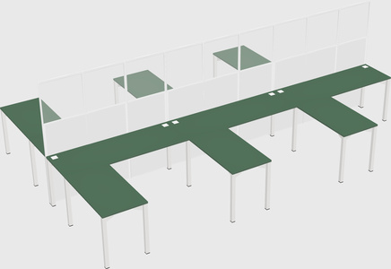Shared l-shape cubicle