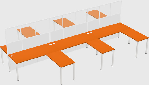Shared l-shape cubicle
