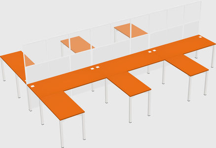 Shared l-shape cubicle