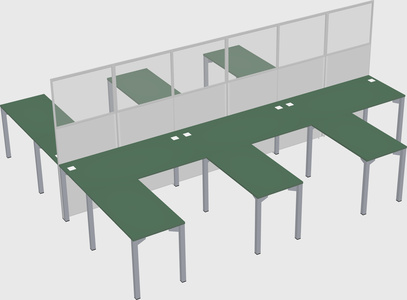 Shared l-shape cubicle