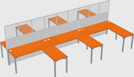 Shared l-shape cubicle